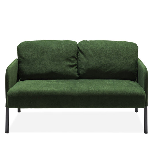 Green 2 Seater Polyester Fabric Sofa, Modern Loveseat Sofa, Comfy Small Couches for Small Space Living Room, Bedroom, Office, Apartment