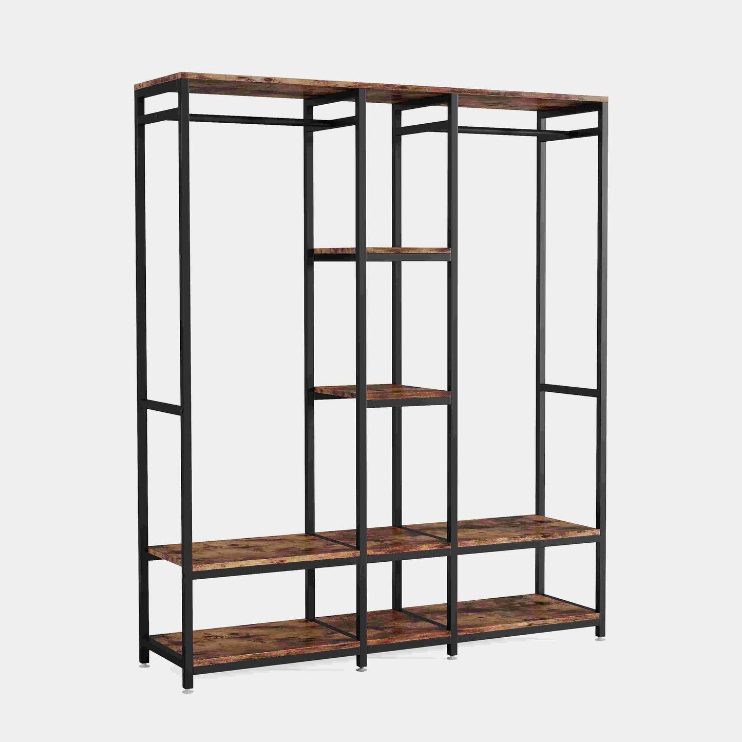 Tribesigns Freestanding Closet Organizer, Double Rod Clothes Rack
