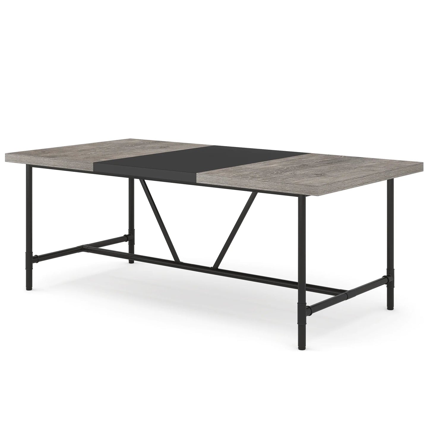 Tribesigns Dining Table, Industrial Breakfast Dinner Table for 6-8 people