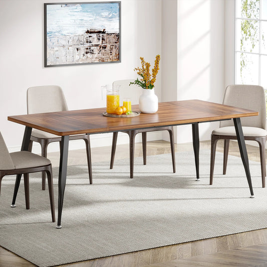 Dining Table, 70.9" Kitchen Dinner Table for 6 to 8 People