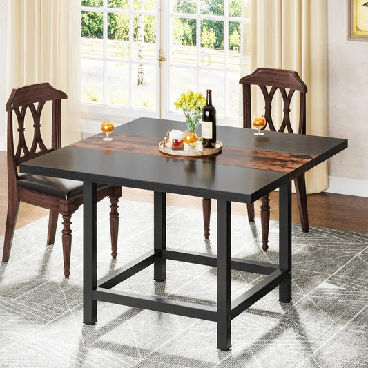 Dining Table, Rustic Square 39"x 39"x 29" Kitchen Table for 4