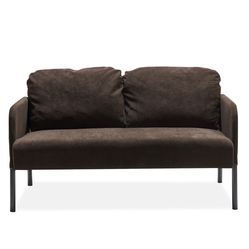 Brown 2 Seater Polyester Fabric Sofa, Modern Loveseat Sofa, Comfy Small Couches for Small Space Living Room, Bedroom, Office, Apartment