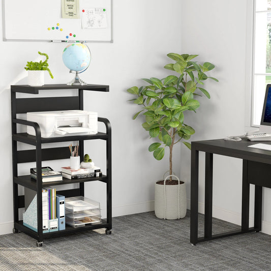 Printer Stand, 4-Shelf Mobile Printer Cart with Storage Shelves