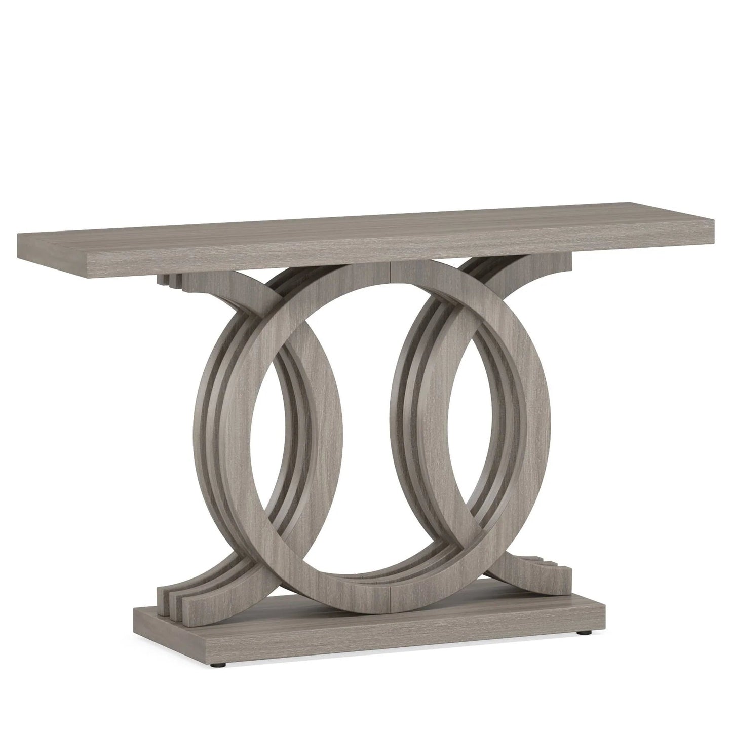 Console Table, 55" Farmhouse Hallway Sofa Table With Geometric Base