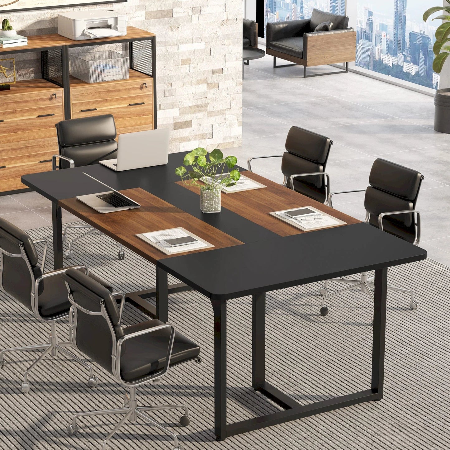 Conference Table, 6FT Rectangle Meeting Table for 8 People