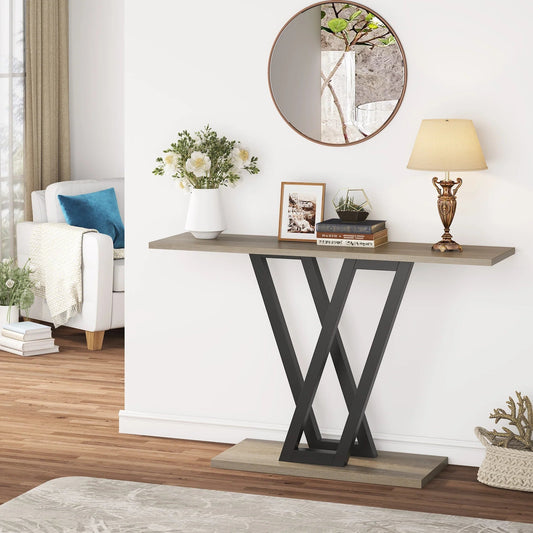 43 Inch Console Table, Industrial Entryway Hallway Table