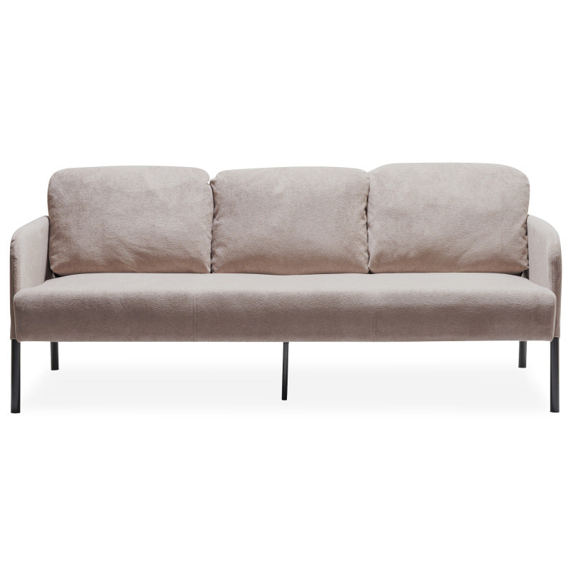 3 Seater Beige Polyester Fabric Sofa, Modern Upholstered Sofa, Comfy Small Couches for Small Space Living Room, Bedroom, Office, Apartment