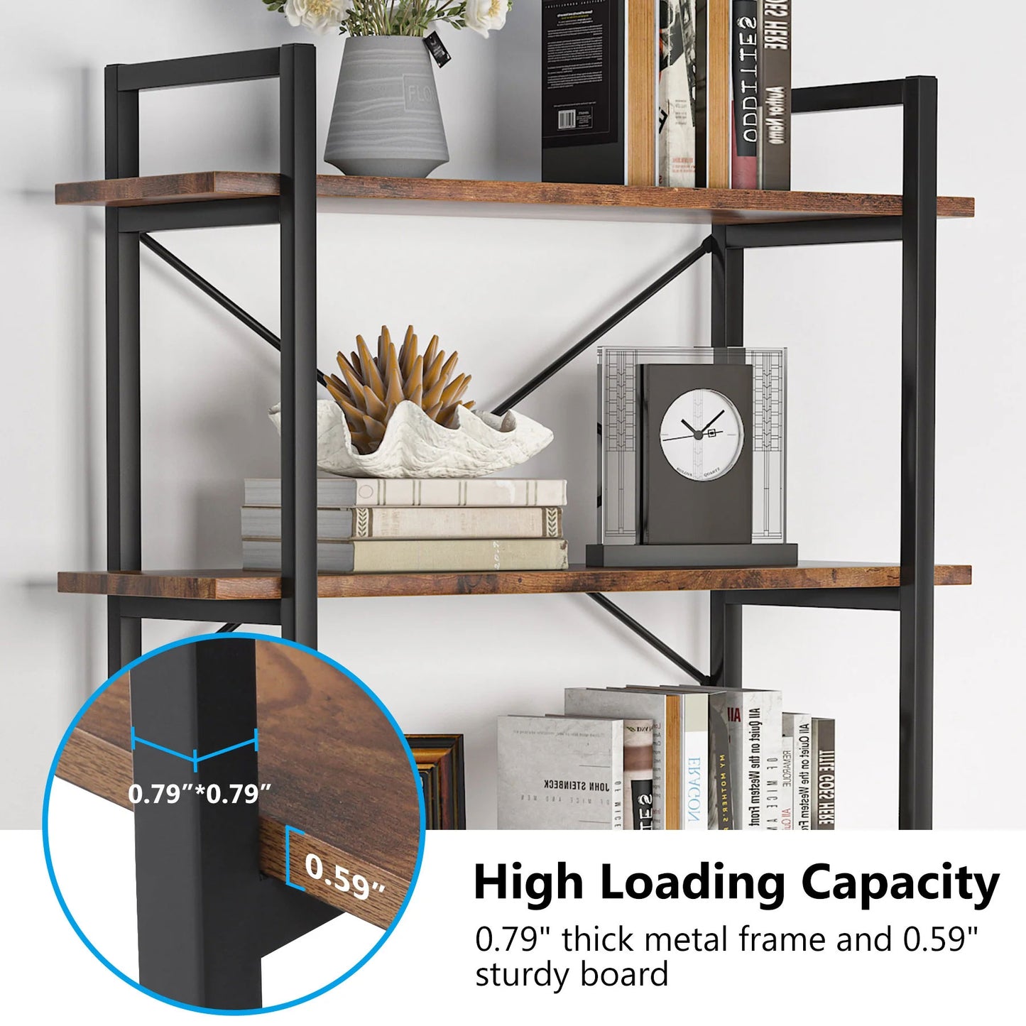 Tribesigns Bookshelf, 5 Tier Bookcase Display Shelf Unit