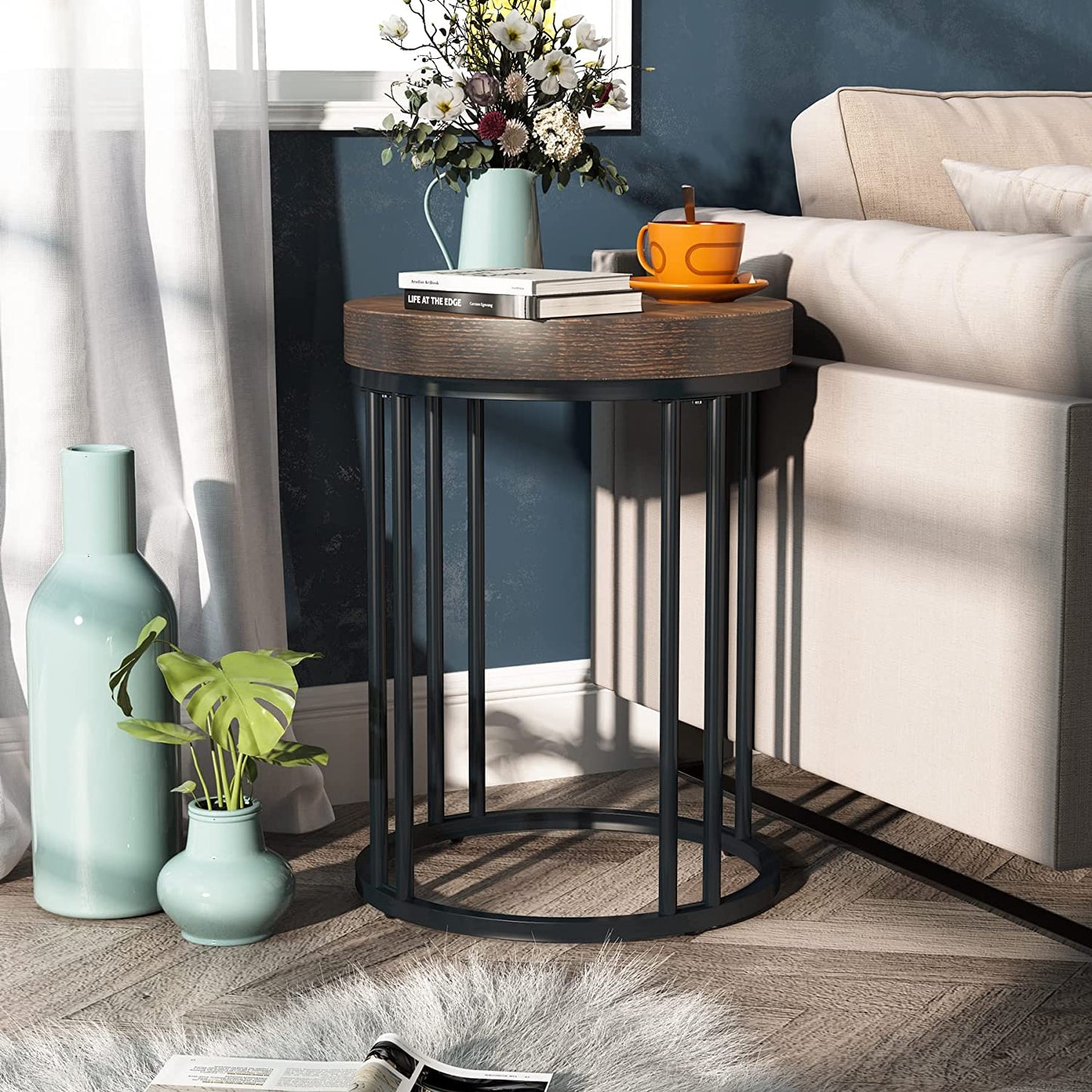 End Table, Modern Round Side Table, Small Nightstand