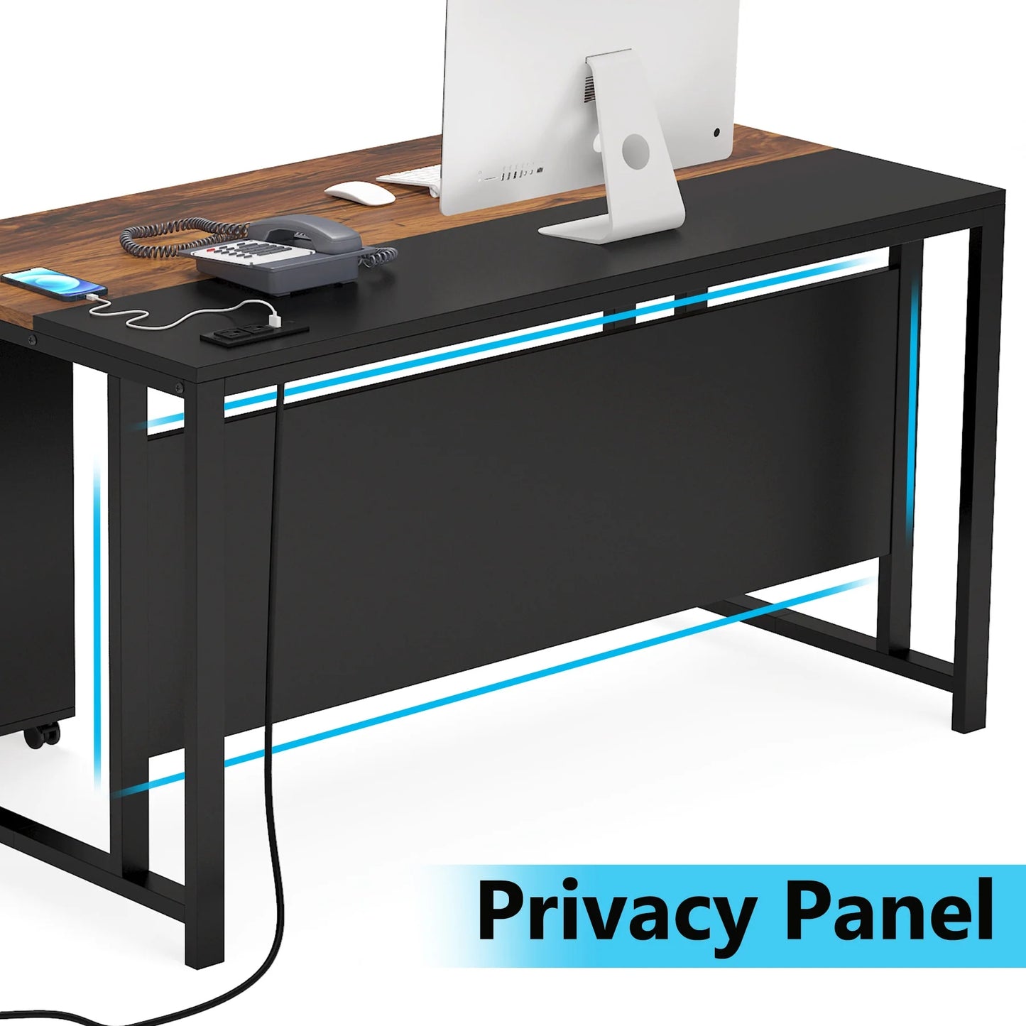Tribesigns L-Shaped Desk, 55" Office Desk with 40" Mobile File Cabinet
