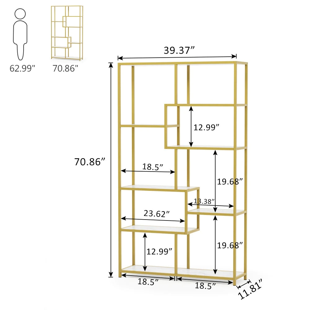 Tribesigns Bookshelf, 8-Open Shelf Etagere Bookcase Storage Organizer