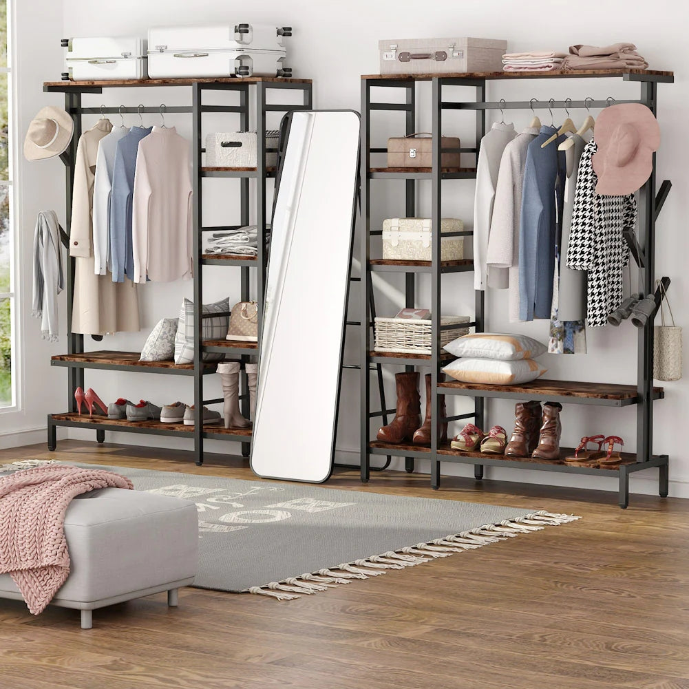 Tribesigns Freestanding Closet Organizer, Heavy Duty Clothes Shelf