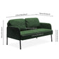Green 2 Seater Polyester Fabric Sofa, Modern Loveseat Sofa, Comfy Small Couches for Small Space Living Room, Bedroom, Office, Apartment