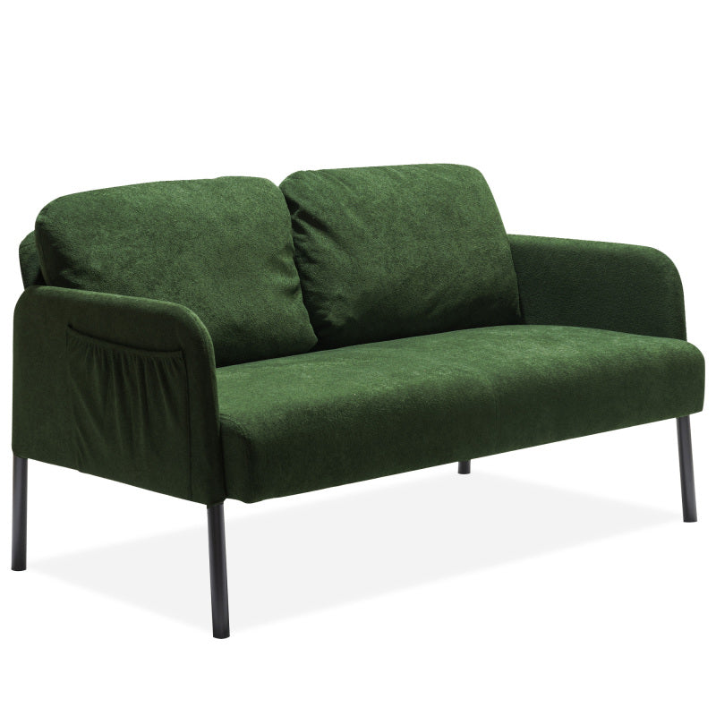 Green 2 Seater Polyester Fabric Sofa, Modern Loveseat Sofa, Comfy Small Couches for Small Space Living Room, Bedroom, Office, Apartment