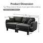 Boucle Fabric 2-seater Loveseat Sofa Couch With Distinctive Shell-shaped Armrests,Cylindrical Legs Wrapped with Self-fabric,Dark Grey Color