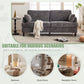 Modern style chenille 2-seater wood-legged sofa with LED light, USB charging port and storage bag Living room Bedroom Study room