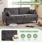 Modern style chenille 2-seater wood-legged sofa with LED light, USB charging port and storage bag Living room Bedroom Study room