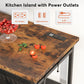 Tribesigns Kitchen Island, kitchen Storage Organizer with Power outlets & Shelves