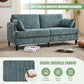 Modern style chenille 2-seater wood-legged sofa with LED light, USB charging port and storage bag Living room Bedroom Study room