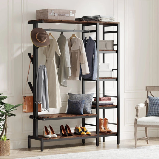 Tribesigns Freestanding Closet Organizer, Heavy Duty Clothes Shelf