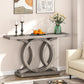 Tribesigns Console Table, 55" Farmhouse Hallway Sofa Table With Geometric Base