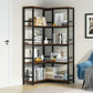 Tribesigns Corner Bookshelf, Industrial Bookcase Etagere Display Rack