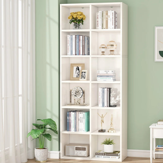 Tribesigns Bookcase, 70.9" Modern Bookshelf with 12 Cube Storage