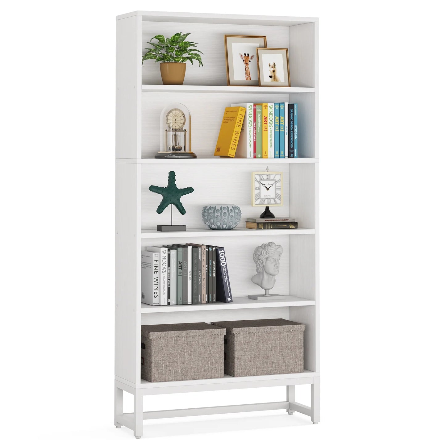 Tribesigns Tall Bookcase and Bookshelf, 70.8” Large Bookcases Organizer
