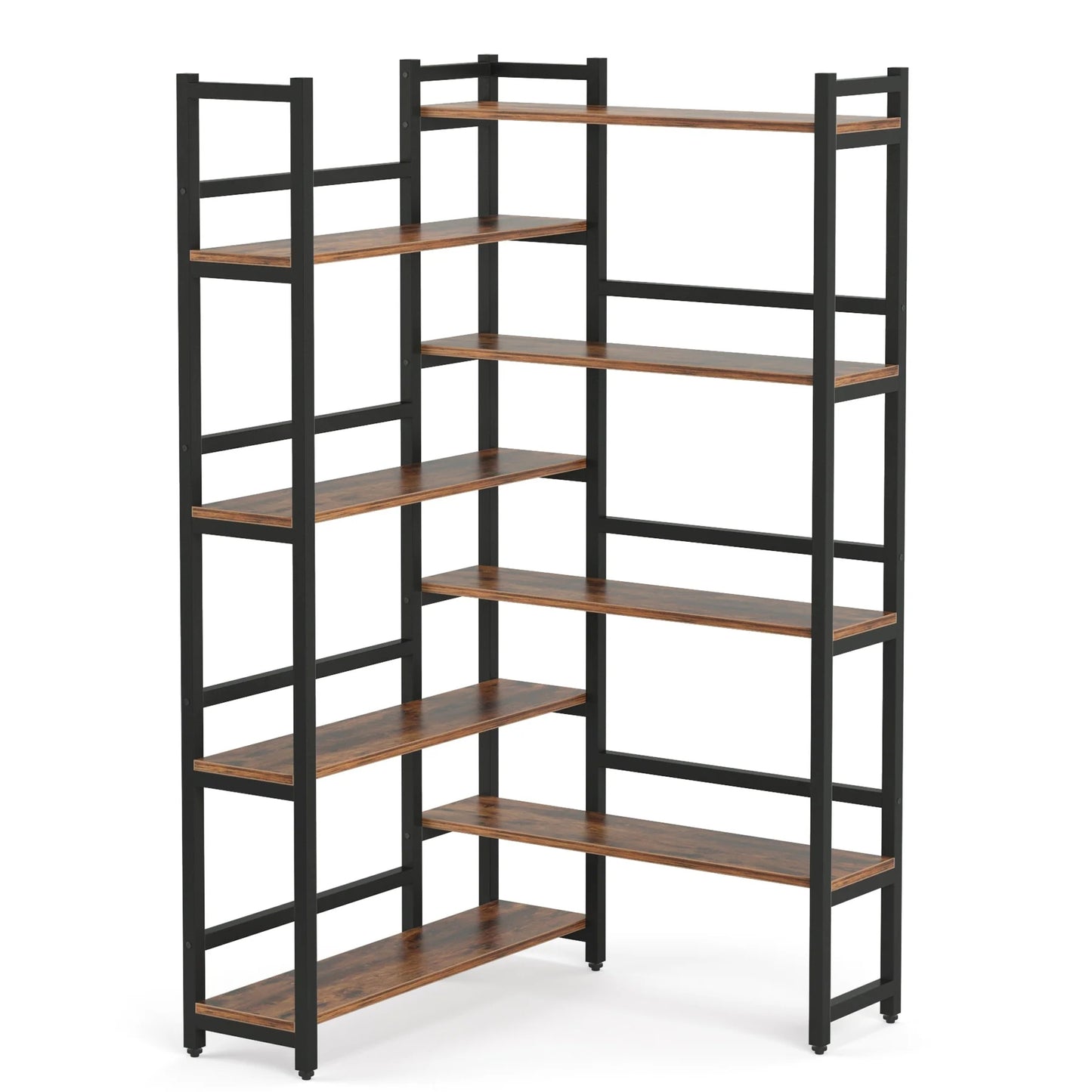 Tribesigns Corner Bookshelf, 8-Tier Industrial 70.8” Bookcase
