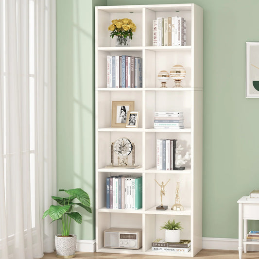 Tribesigns Bookcase, 70.9" Modern Bookshelf with 12 Cube Storage