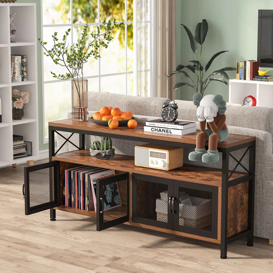 Tribesigns Sideboard Buffet Table Bar Cabinet with 4 Mesh Doors