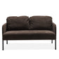 Brown 2 Seater Polyester Fabric Sofa, Modern Loveseat Sofa, Comfy Small Couches for Small Space Living Room, Bedroom, Office, Apartment