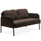 Brown 2 Seater Polyester Fabric Sofa, Modern Loveseat Sofa, Comfy Small Couches for Small Space Living Room, Bedroom, Office, Apartment