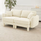 Boucle Fabric 2-seater Loveseat Sofa Couch With Distinctive Shell-shaped Armrests,Cylindrical Legs Wrapped with Self-fabric,Beige Color
