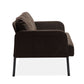 Brown 2 Seater Polyester Fabric Sofa, Modern Loveseat Sofa, Comfy Small Couches for Small Space Living Room, Bedroom, Office, Apartment