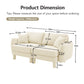 Boucle Fabric 2-seater Loveseat Sofa Couch With Distinctive Shell-shaped Armrests,Cylindrical Legs Wrapped with Self-fabric,Beige Color
