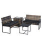 4 Piece Outdoor PE Wicker Furniture Set, Patio yellow Rattan Sectional Sofa Couch with Washable Cushions