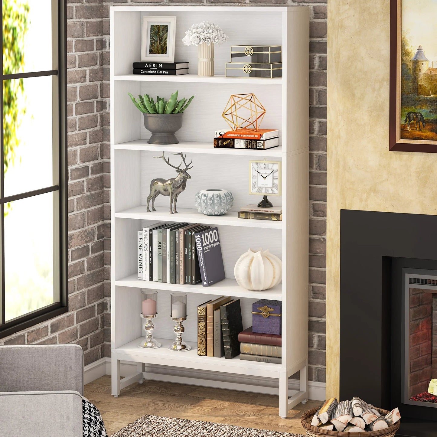 Tribesigns Tall Bookcase and Bookshelf, 70.8” Large Bookcases Organizer