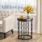 Tribesigns End Table, Round Side Table Nightstand with Metal Frame