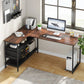 Tribesigns L-Shaped Desk, 59" Computer Desk with 2 Drawers & Storage Shelves