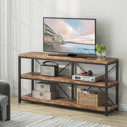 Tribesigns Console Table, 55" Sofa Table TV Stand with 3-Tier Storage Shelves