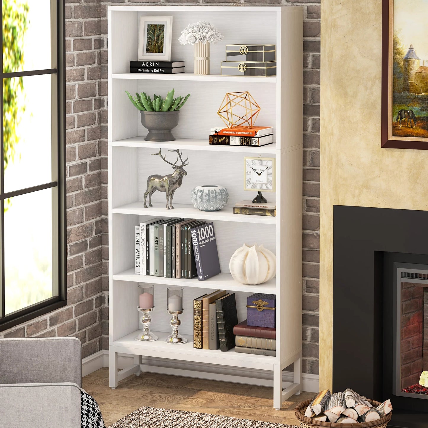 Tribesigns Tall Bookcase and Bookshelf, 70.8” Large Bookcases Organizer
