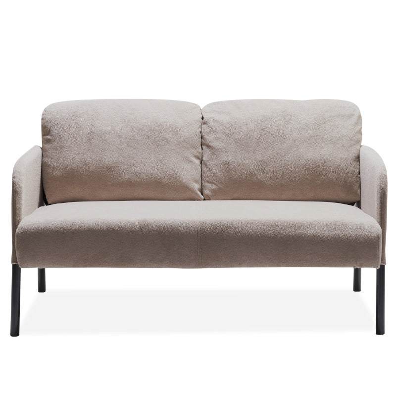 Beige 2 Seater Polyester Fabric Sofa, Modern Loveseat Sofa, Comfy Small Couches for Small Space Living Room, Bedroom, Office, Apartment