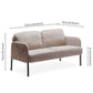 Beige 2 Seater Polyester Fabric Sofa, Modern Loveseat Sofa, Comfy Small Couches for Small Space Living Room, Bedroom, Office, Apartment