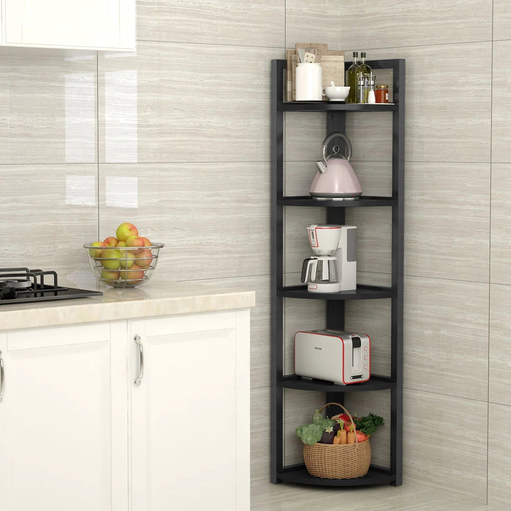 Tribesigns Corner Shelf, 5-Tier Corner Bookshelf Storage Rack Plant Stand