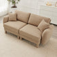 Boucle Fabric 2-seater Loveseat Sofa Couch With Distinctive Shell-shaped Armrests,Cylindrical Legs Wrapped with Self-fabric,Coffee Color