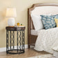 Tribesigns End Table, Round Side Table Nightstand with Metal Frame