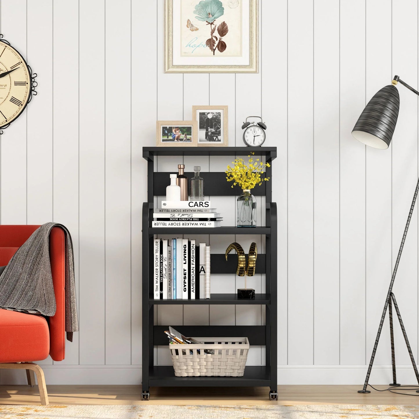 Tribesigns Printer Stand, 4-Shelf Mobile Printer Cart with Storage Shelves
