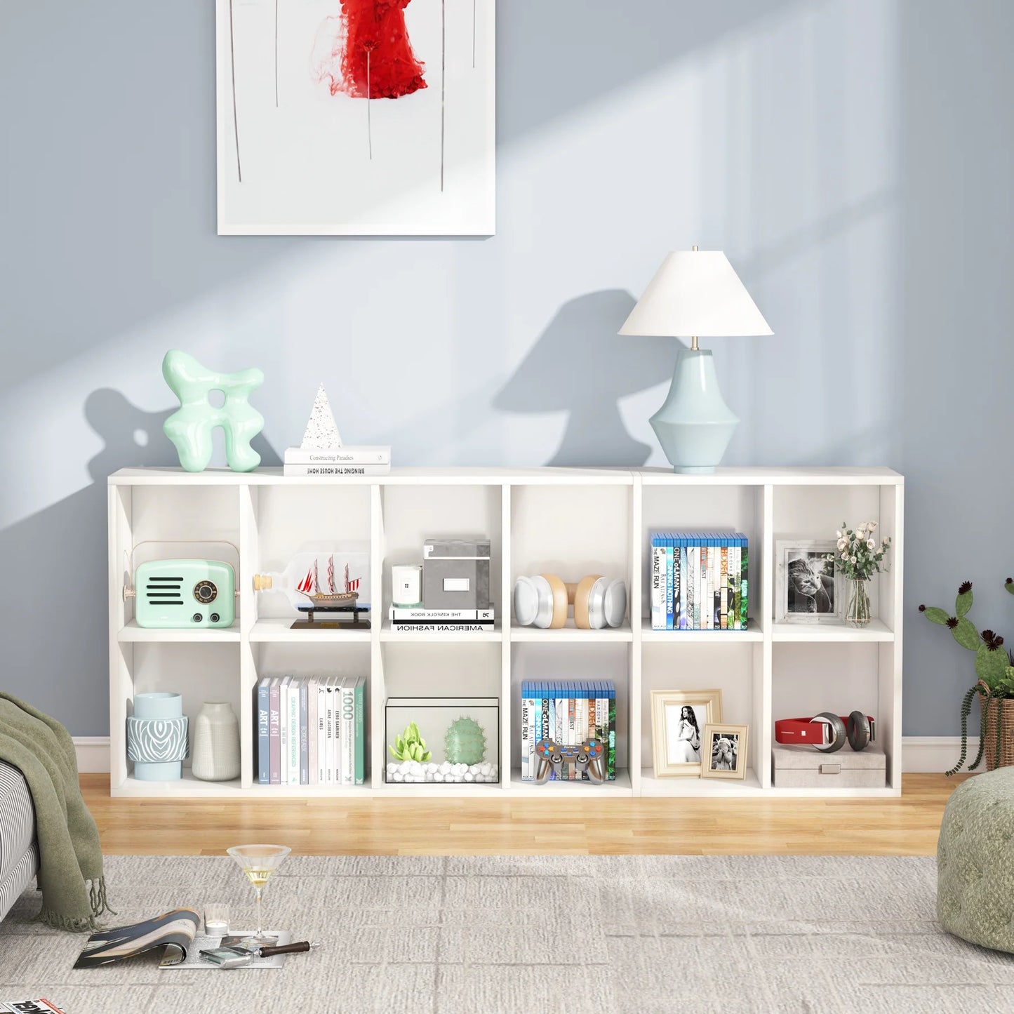 Tribesigns Bookcase, 70.9" Modern Bookshelf with 12 Cube Storage