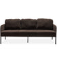 3 Seater Brown Polyester Fabric Sofa, Modern Upholstered Sofa, Comfy Small Couches for Small Space Living Room, Bedroom, Office, Apartment